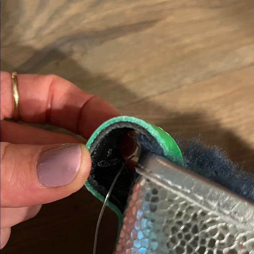 4CCCCEES
Leather Waffo Nui Boots Silver Metallic Ankle Boots with Green Accent - Picture 5 of 5